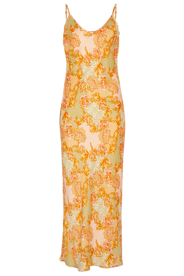 Floral Lace Print Slip Dress