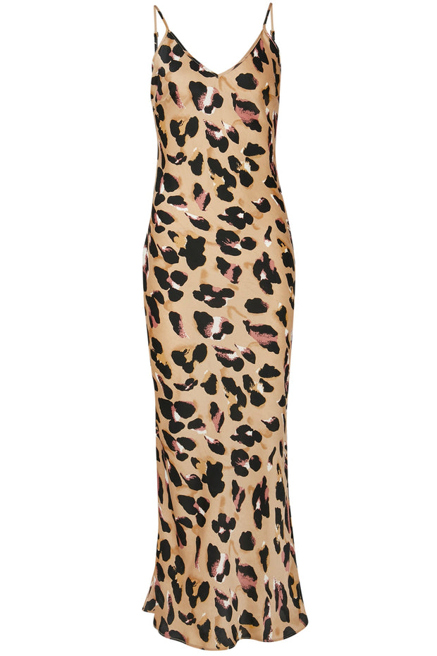 Brown Leopard Camille Slip Dress