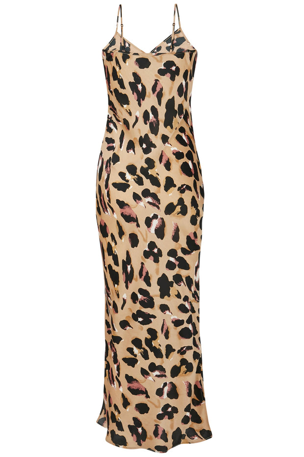 Brown Leopard Camille Slip Dress