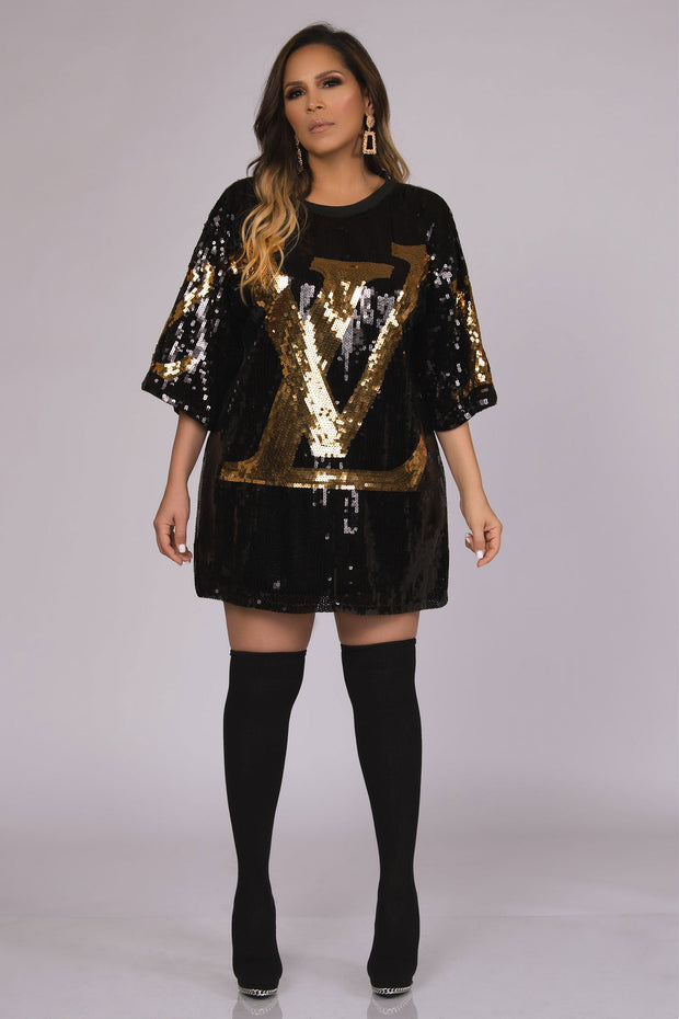 Lily Relaxed Sequin Mini Dress - MY SEXY STYLES