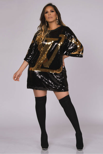 Lily Relaxed Sequin Mini Dress - MY SEXY STYLES