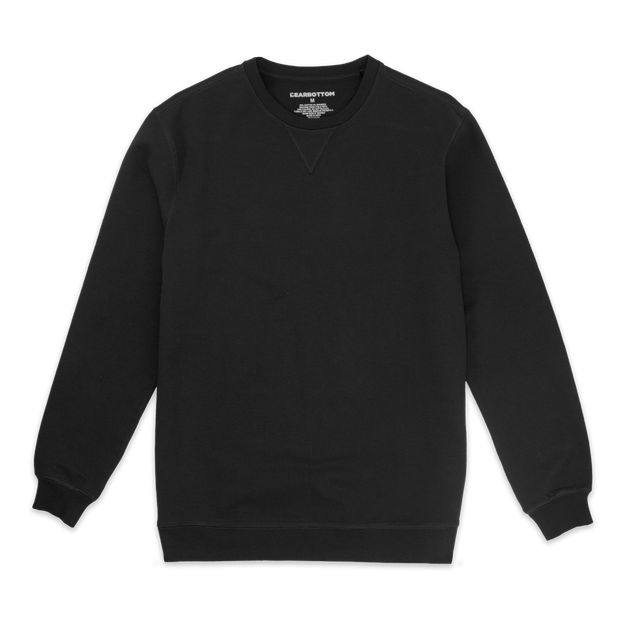 Loft Crewneck sweatshirt in Black with V-stich, ribbed cuffs and hem