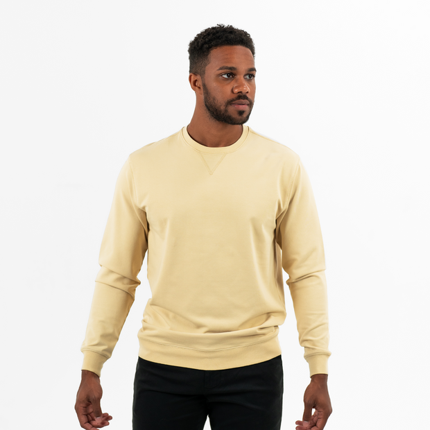 Loft Crewneck Khaki front on model