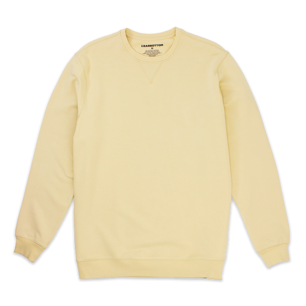 Loft Crewneck sweatshirt in light Khaki with V-stich, ribbed cuffs and hem