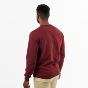 Loft Crewneck Maroon back on model