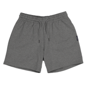 Loft Short 5.5" Charcoal front with elastic waistband, fabric drawstring with metal tips, and two inseam pockets