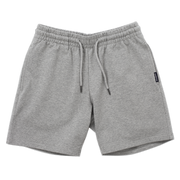 Loft Short 7" Heather Grey front with elastic waistband, fabric drawstring with metal tips, and two inseam pockets