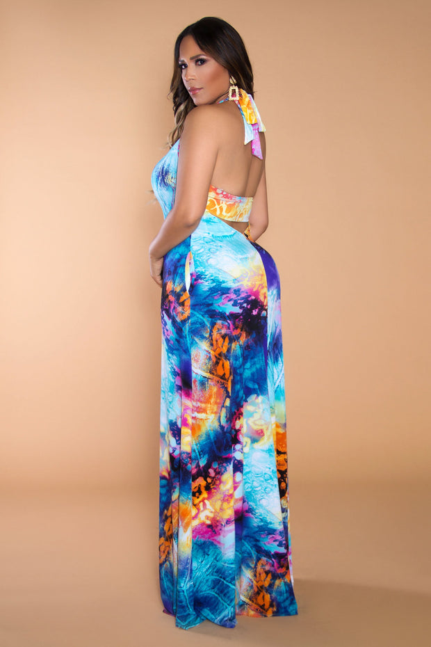 Maddison Abstract Print Maxi Dress - MY SEXY STYLES