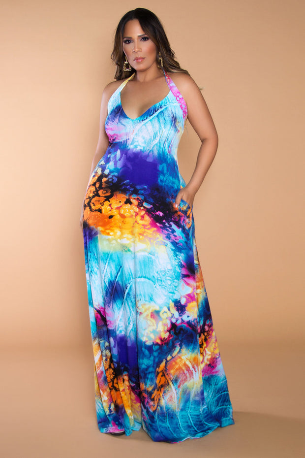 Maddison Abstract Print Maxi Dress - MY SEXY STYLES