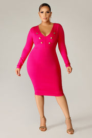 Melina Long Sleeves Midi Dress - MY SEXY STYLES