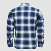 Men's Flannel Shirt Jacket Long Sleeve Quilted Lined Plaid Coat Button Down Thick Outwear for Winter