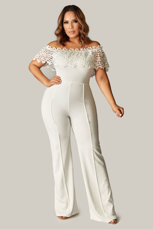 Mia Crochet Band Off Shoulder Jumpsuit - MY SEXY STYLES