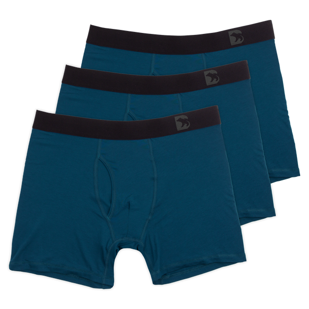 Modal Boxer Brief in 3 Pack of Ocean blue with elastic waistband with Bearbottom B logo and functional fly