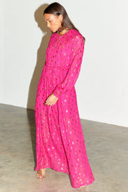 Pink Jacquard Dress