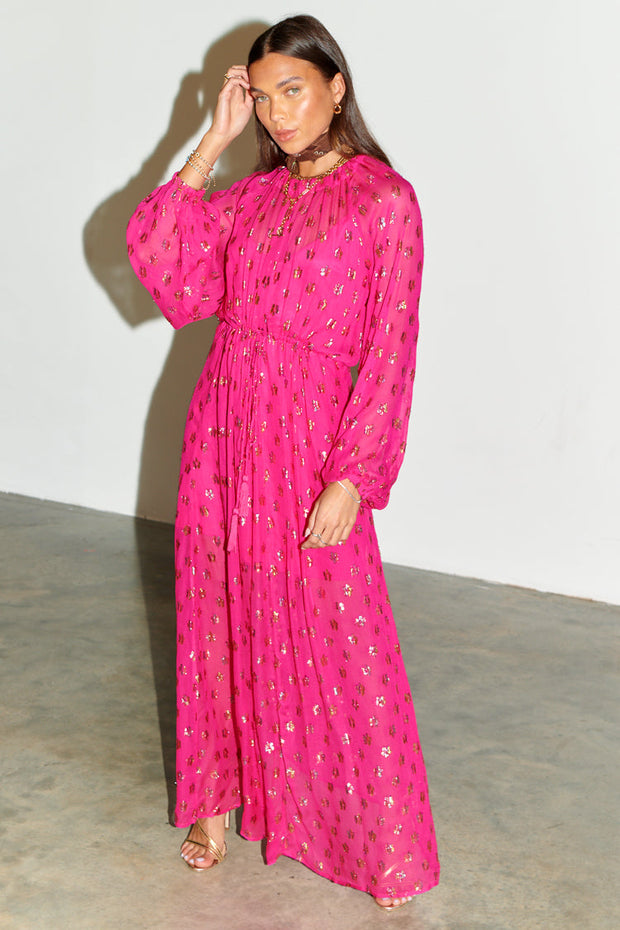 Pink Jacquard Dress