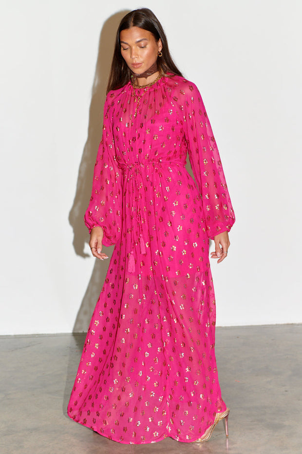 Pink Jacquard Dress