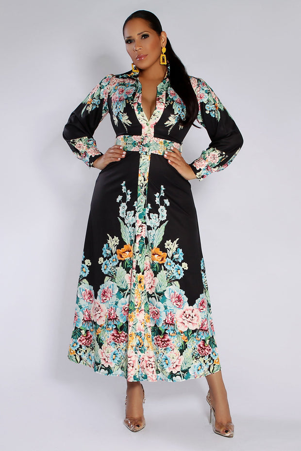 Nancy Floral Belted Dress - MY SEXY STYLES