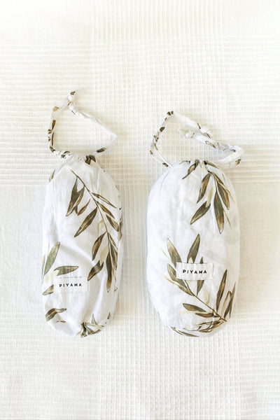 Fitted Baby Bassinet Sheet - Olive Leaf