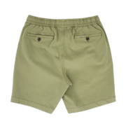 Alto Short 7" inseam in Olive back with elastic waistband and two welt pocket with horn buttons