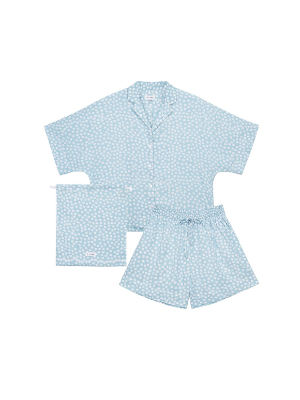 Marnie Sleep Set - Reverse Dot Misty Blue