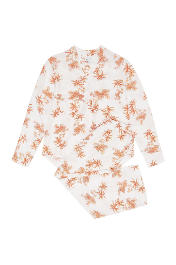 Maggie Pajama Set - Long - Vintage Palm Sunset