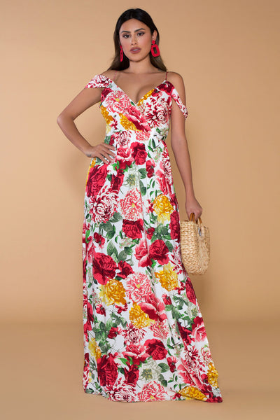 Paisley Floral Print Maxi Dress - MY SEXY STYLES