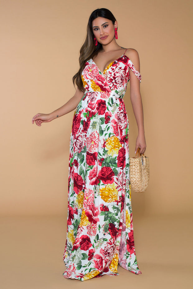 Paisley Floral Print Maxi Dress - MY SEXY STYLES