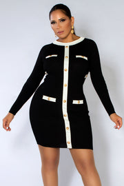 Patty Black White Long Sleeves Dress - MY SEXY STYLES