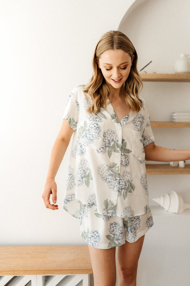 Maggie Pajama Set - Hydrangea Blue