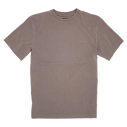 Front of Natural Dye Graphic Tee Riptide in mud color with Bearbottom written in white