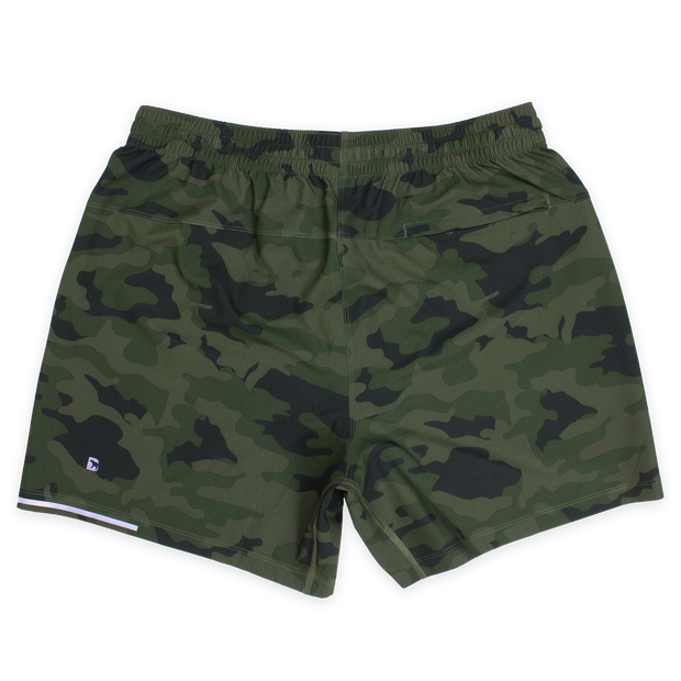 Run Short 5.5" Camo Green Back