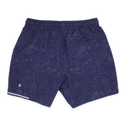 Run Short 5.5" Topography Navy Back