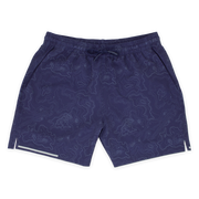 Run Short 5.5" Topography Navy Front