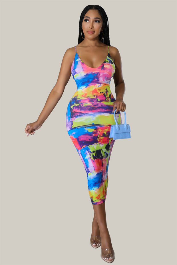 Samantha Tie Dye Midi Dress - MY SEXY STYLES