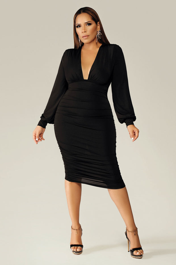 Showstopping Babe Ruched Midi Dress - MY SEXY STYLES