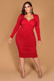 Simona Ruched Midi Dress - MY SEXY STYLES