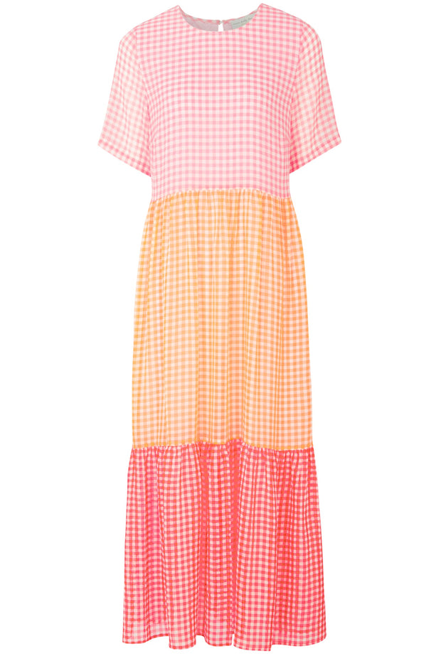 Pink Clash Check Dress