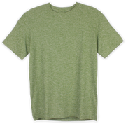 Short Sleeve Tech Tee in Forest green front with crewneck and heathered color
