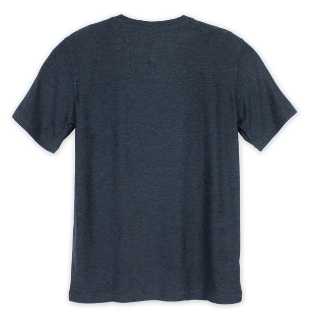 Short Sleeve Tech Tee in Navy blue back with crewneck and heathered color