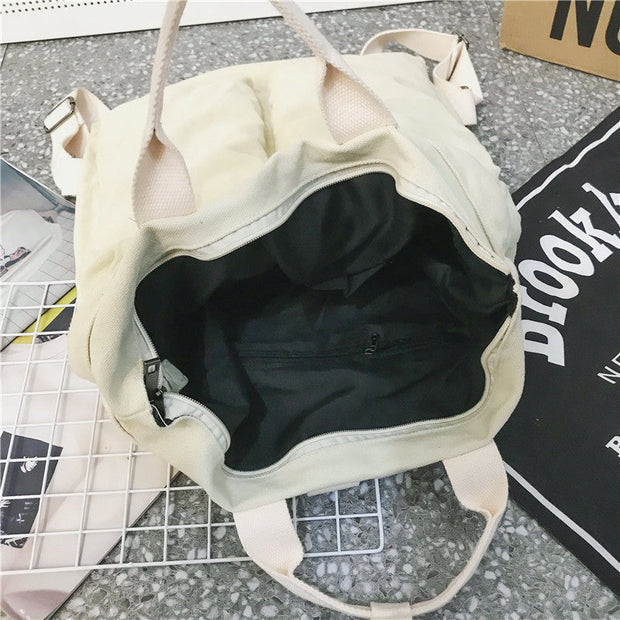 Unisex Solid Color School Bag Backpack