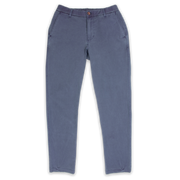 Volley Pant Navy with flat front elastic waistband, belt loops, two front pockets, faux-horn button and zippered fly