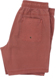 Volley Short 7" Burgundy folded with back right patch pocket