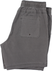 Volley Short Charcoal 7" folded with back right patch pocket