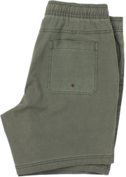 Volley Short 7" Green folded with back right patch pocket