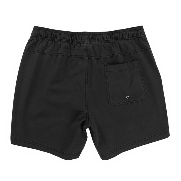 Volley Short 5.5" Black Back with elastic waistband and back right patch pocket