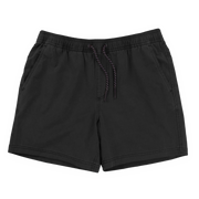 Volley Short 5.5" Black Front with elastic waistband and black and white drawstring