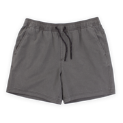 Volley Short 5.5" Charcoal Front with elastic waistband and black and white drawstring