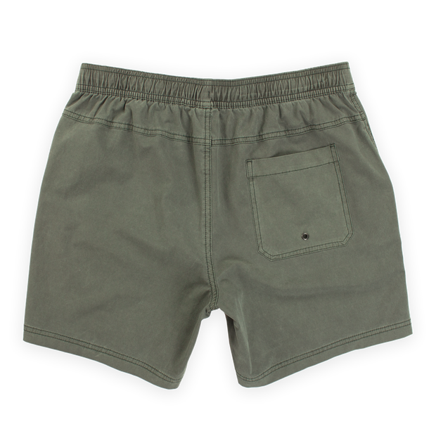 Volley Short 5.5" Green Back with elastic waistband and back right patch pocket