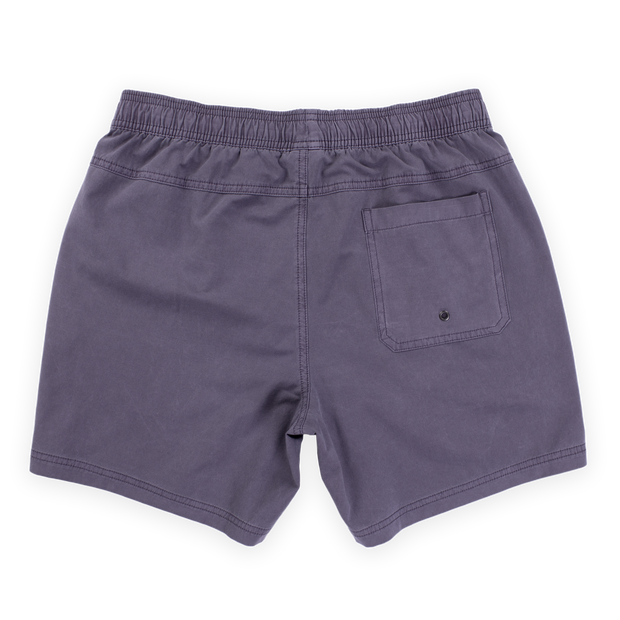 Volley Short 5.5" Purple Back with elastic waistband and back right patch pocket