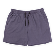 Volley Short 5.5" Purple Front with elastic waistband and black and white drawstring